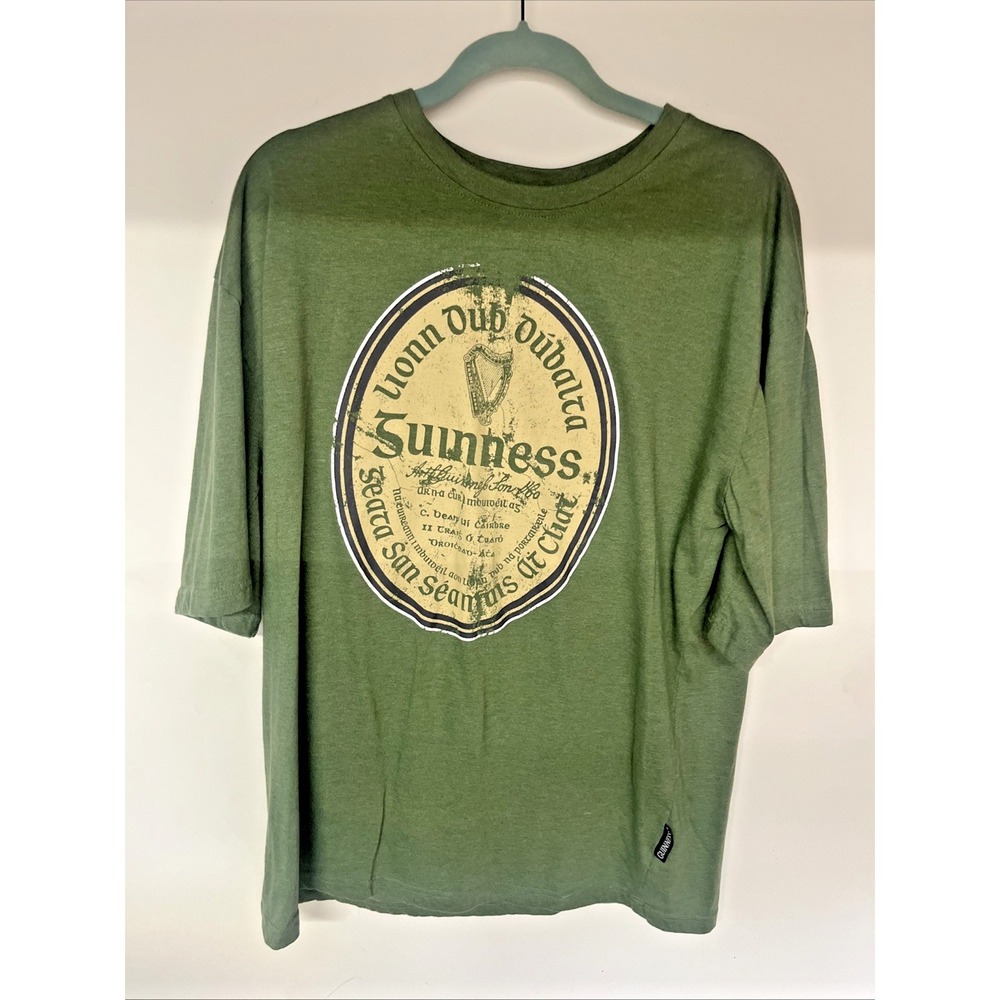 Guinness Beer Graphic T-Shirt Mens XXXL Heather Green Irish Pub Brewery‎ Tee